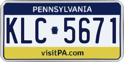 PA license plate KLC5671