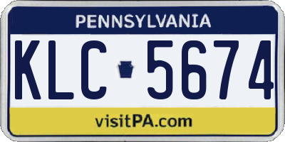 PA license plate KLC5674
