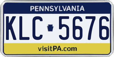 PA license plate KLC5676