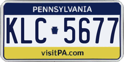 PA license plate KLC5677