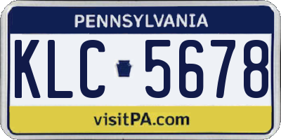PA license plate KLC5678