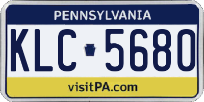 PA license plate KLC5680