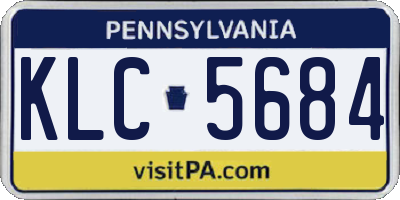 PA license plate KLC5684
