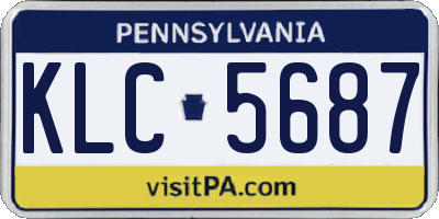 PA license plate KLC5687