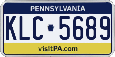 PA license plate KLC5689