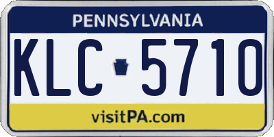 PA license plate KLC5710