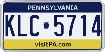 PA license plate KLC5714