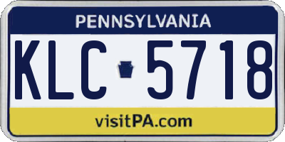 PA license plate KLC5718