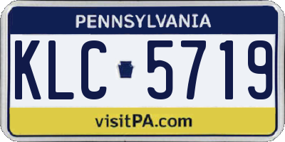 PA license plate KLC5719