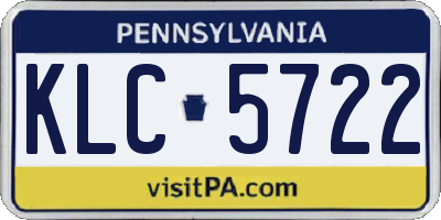 PA license plate KLC5722