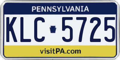 PA license plate KLC5725