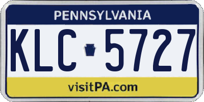 PA license plate KLC5727