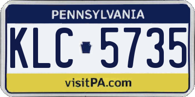 PA license plate KLC5735