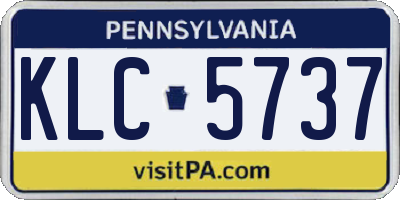 PA license plate KLC5737