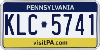 PA license plate KLC5741