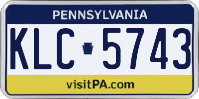 PA license plate KLC5743