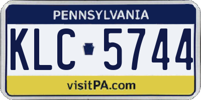 PA license plate KLC5744