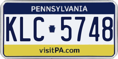 PA license plate KLC5748