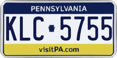 PA license plate KLC5755