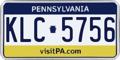 PA license plate KLC5756