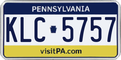 PA license plate KLC5757