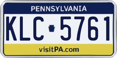 PA license plate KLC5761