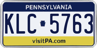 PA license plate KLC5763