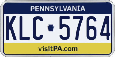 PA license plate KLC5764