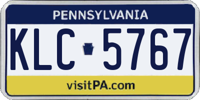 PA license plate KLC5767