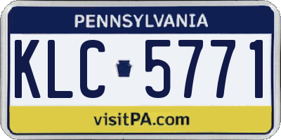 PA license plate KLC5771