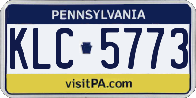 PA license plate KLC5773