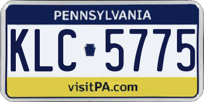 PA license plate KLC5775