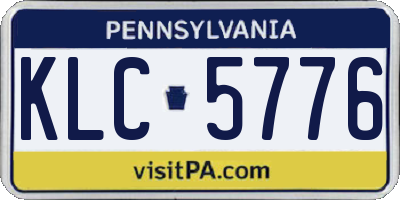 PA license plate KLC5776