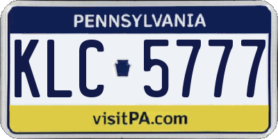 PA license plate KLC5777
