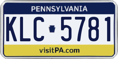 PA license plate KLC5781