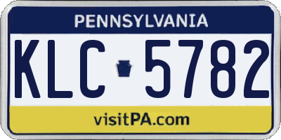 PA license plate KLC5782