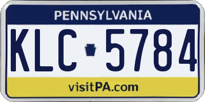 PA license plate KLC5784