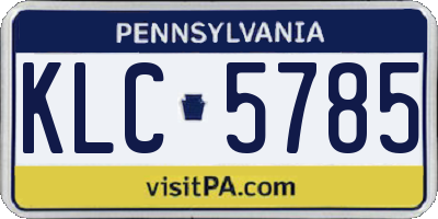 PA license plate KLC5785