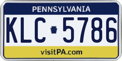 PA license plate KLC5786