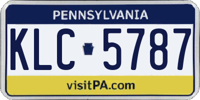PA license plate KLC5787