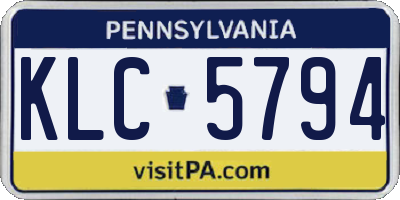 PA license plate KLC5794