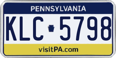 PA license plate KLC5798
