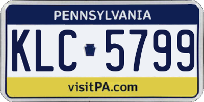 PA license plate KLC5799