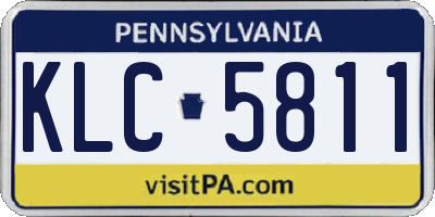 PA license plate KLC5811