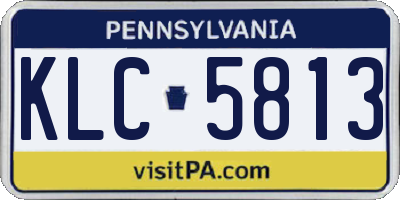 PA license plate KLC5813
