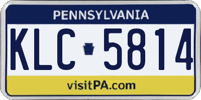 PA license plate KLC5814