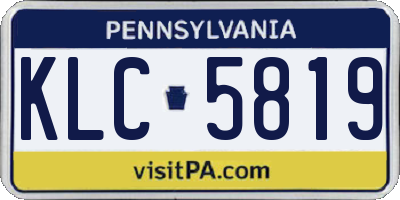 PA license plate KLC5819