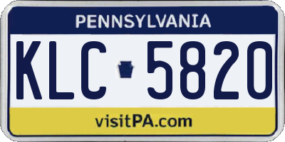 PA license plate KLC5820