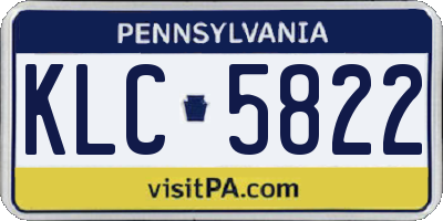 PA license plate KLC5822