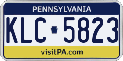 PA license plate KLC5823